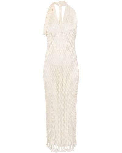Proenza Schouler Neutral Zora Mesh Midi Dress - Women's - Polyester/viscose/polyamide - White