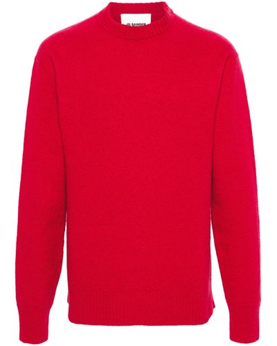 Jil Sander Red Crew Neck Wool Sweater - Men's - Wool