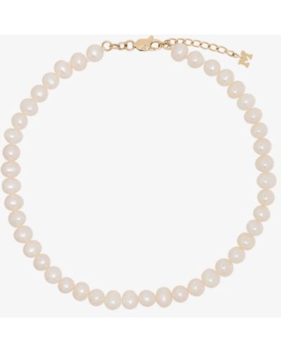 Mateo 9k Yellow Gold Pearl Anklet - Women's - 9kt Yellow Gold/pearl - Multicolour