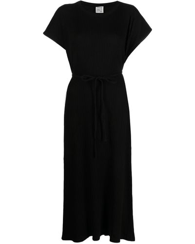 Baserange Shaw Ribbed Organic Cotton Dress - Black