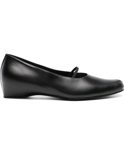 The Row Marion Leather Ballet Flats - Black