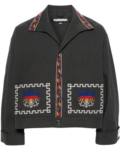 Neighborhood Gt Embroidered Shirt Jacket - Black