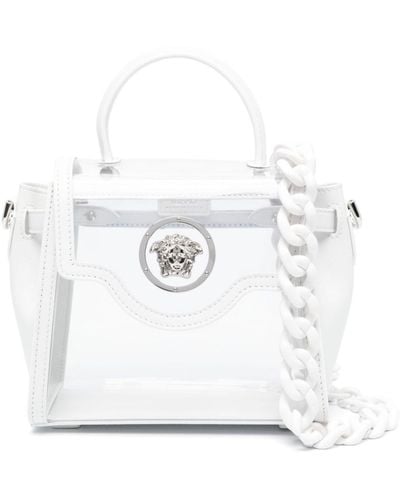 Versace La Medusa Transparent Tote Bag - White