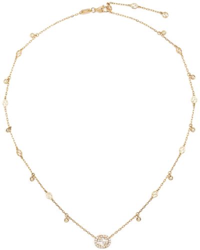 Gucci 18kt Yellow Gold Interlocking G Diamond Necklace - Natural