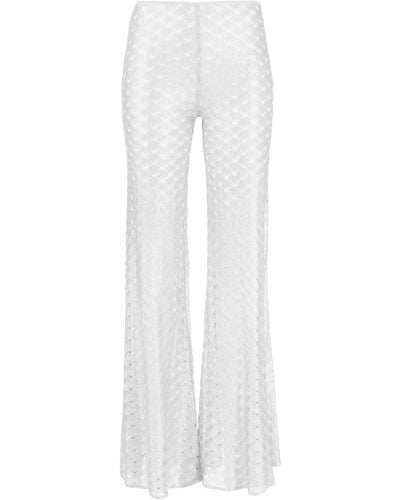 Missoni Zigzag-woven Mesh Flared Trousers - White