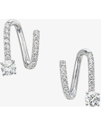 Anita Ko 18k White Gold Spiral Diamond Stud Earrings - Women's - 18kt White Gold/white Diamond - Metallic