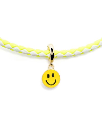 Lauren Rubinski 14k Yellow Gold Smiley Necklace - White