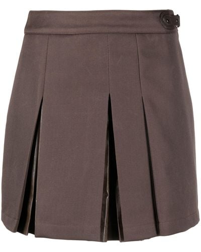 LVIR Pleated Mini Skirt - Brown