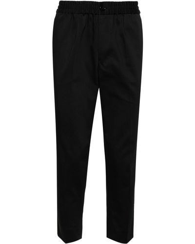 Ami Paris Elasticated-waist Cropped Trousers - Black