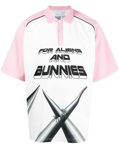 Natasha Zinko And Pink Techno For Aliens And Bunnies Polo Shirt - White