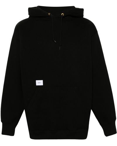 WTAPS Cut & Sew Embroidered Hoodie - Black