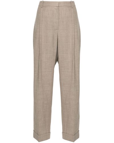 The Row Neutral Tor Tailored Wool Trousers - Natural