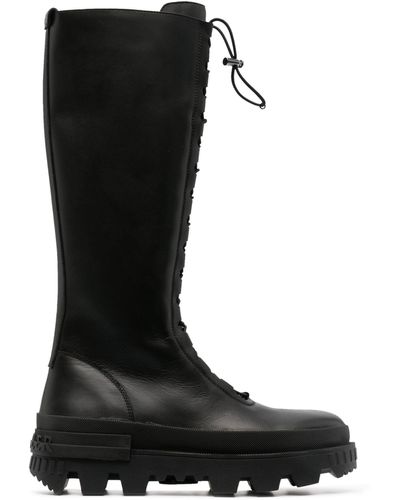 Moncler Normandy Knee-high Leather Boots - Black