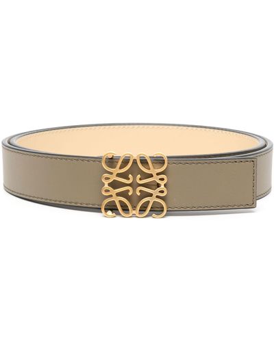 Loewe Anagram Buckle Leather Belt - Natural