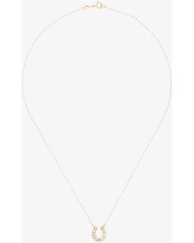 Adina Reyter 14k Yellow Horseshoe Diamond Necklace - Metallic