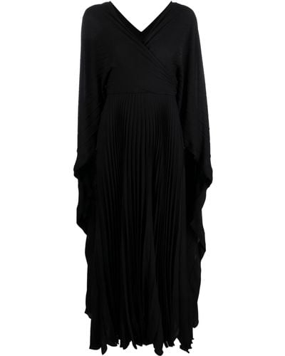 Valentino Garavani Silk Pleated Dress - Black