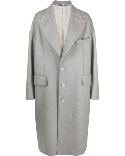 Dolce & Gabbana Catway Single Breasted Oversized Wool Coat - Grey