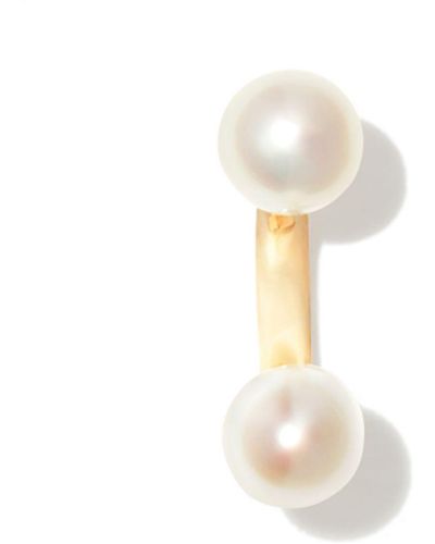 Delfina Delettrez 18k Yellow Micro Pearl Single Stud Earring - White