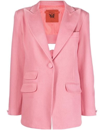 Thebe Magugu Single-breasted Open Back Blazer - Women's - Polyester/wool - Pink