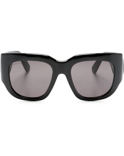 Gucci Double G Oversize-frame Sunglasses - Women's - Acetate - Gray
