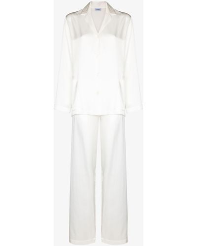 La Perla Souple Lace Trimmed Stretch Cotton Jersey Pajama Shorts White,  $135, NET-A-PORTER.COM