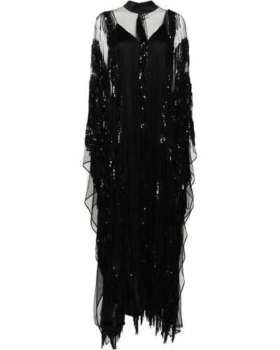 ‎Taller Marmo Showgirl Sequin-embellished Maxi Dress - Women's - Acetate/spandex/elastane/viscose/polyester - Black