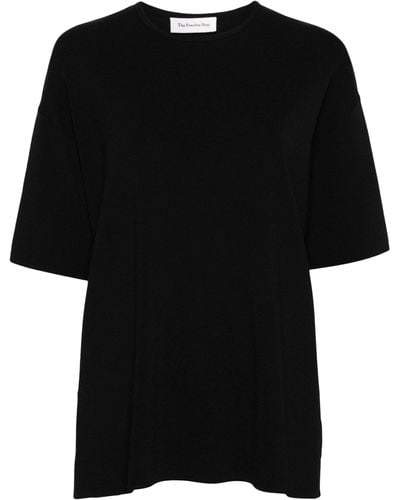 Frankie Shop Lenny Ribbed T-shirt - Women's - Polyamide/viscose - Black