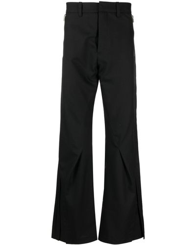 HELIOT EMIL Amalgamate Wide-leg Trousers - Men's - Recycled Polyester/acetate/elastane/viscosewool - Black