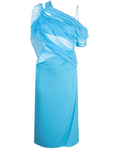 Christopher Esber Magnetica Asymmetric Midi Dress - Blue