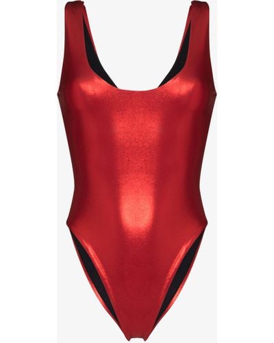 Saint Laurent Scoop Neck Bodysuit - Red