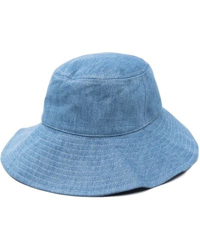 Isabel Marant Fadelya Denim Bucket Hat - Women's - Cotton/calf Leather - Blue