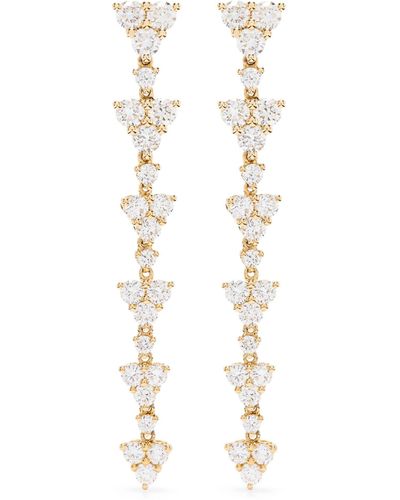Anita Ko 18k Yellow Triangle Eternity Diamond Earrings - White