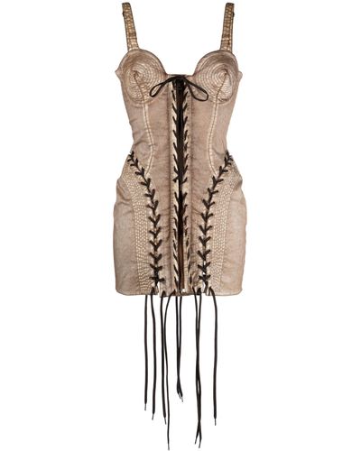 Jean Paul Gaultier Knwls Denim Corset Dress / Ecru - Natural