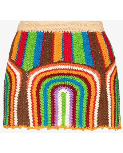 ANDERSSON BELL Moana Organic Cotton Crochet Mini Skirt - Green