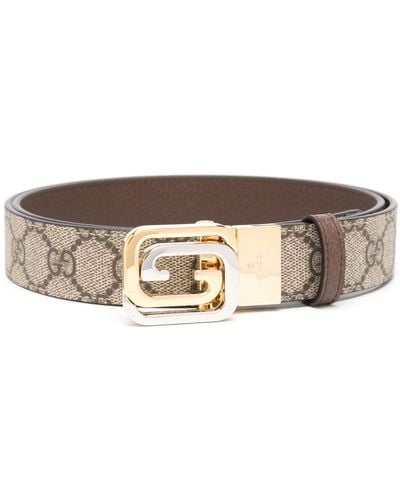 Gucci Gg Leather Belt - Brown