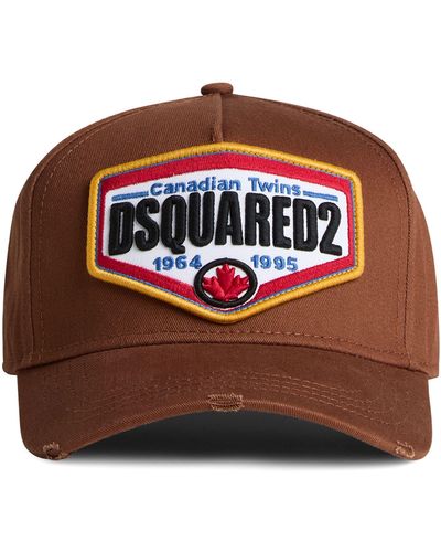 DSquared² Logo Applique Cotton Cap - Brown