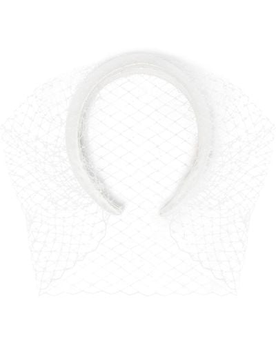 Jennifer Behr Tori Voilette Silk Headband - White