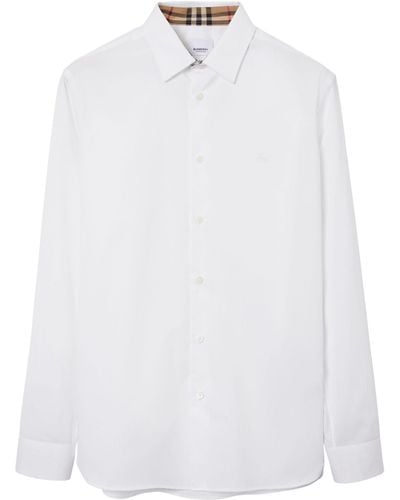 Burberry Point-collar Cotton Shirt - White