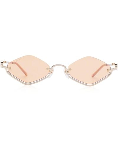 Gucci Upside Down Diamond-shape Sunglasses - Pink