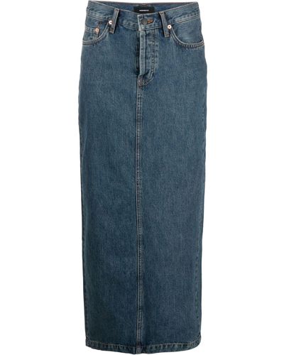 Wardrobe NYC Denim Maxi Skirt - Women's - Cotton - Blue