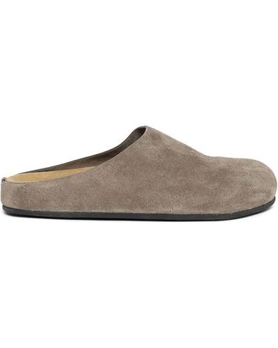 The Row Beige Hugo Suede Mules - Women's - Leather/calfskin/rubber - Brown