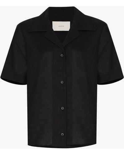 Asceno Prague Short-sleeve Shirt - Women's - Organic Linen - Black