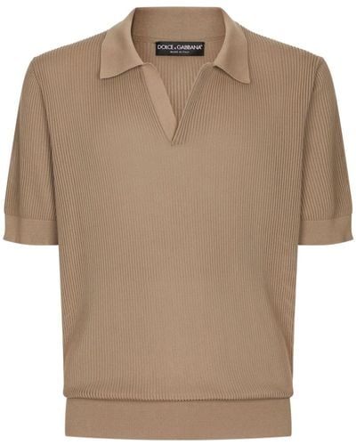 Dolce & Gabbana Short Sleeve Polo Shirt - Brown