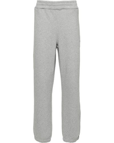 Zegna Logo-appliqué Cotton Track Trousers - Grey