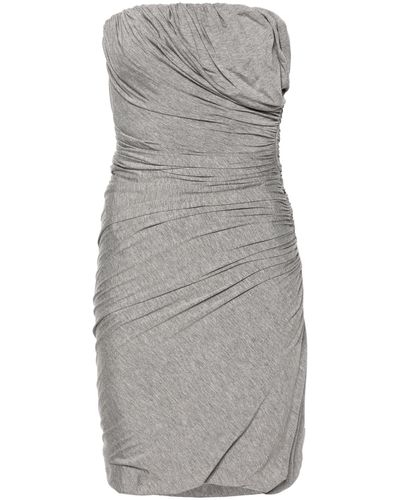 The Attico Ruched Jersey Mini Dress - Gray