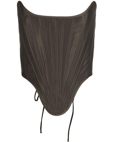 Marques'Almeida Lace-up Shaped Corset - Grey