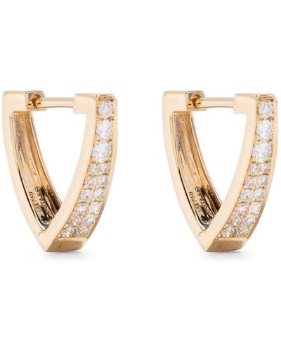Anita Ko 18k Yellow Triangle Diamond Earrings - White