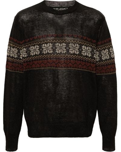 Our Legacy Fair-isle Hemp Sweater - Black