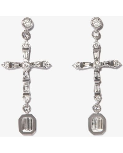 SHAY 18k Gold Cross Diamond Earrings - Black
