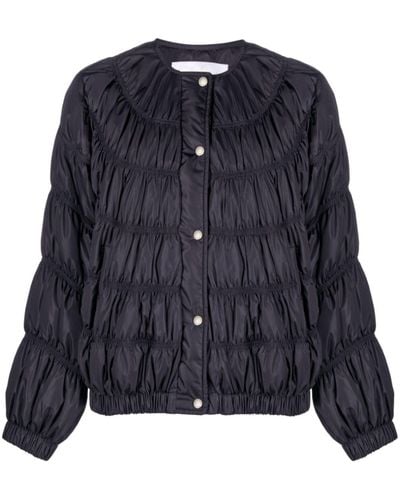 Chloé Ruched Quilted Jacket - Blue